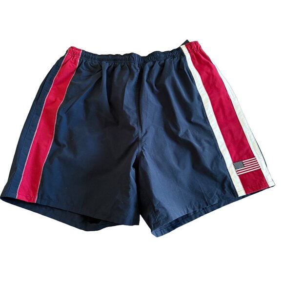 Roundtree & Yorke Men's XL Red, White & Blue with American Flag Swim Trunks NWT - Picture 1 of 4